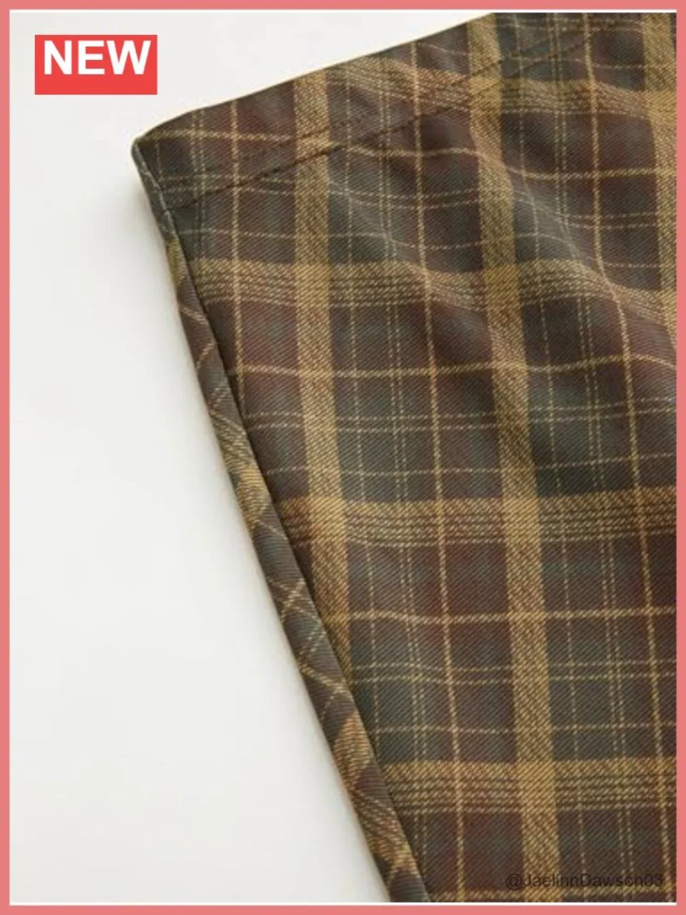 Plaid A-Line Maxi Skirt High Rise Pleated Casual Vintage